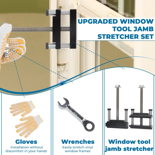 Aluminum Adjustable Jamb Stretchers For Window Tool Vinyl Jambs w/Wrench Tool - Picture 1 of 8