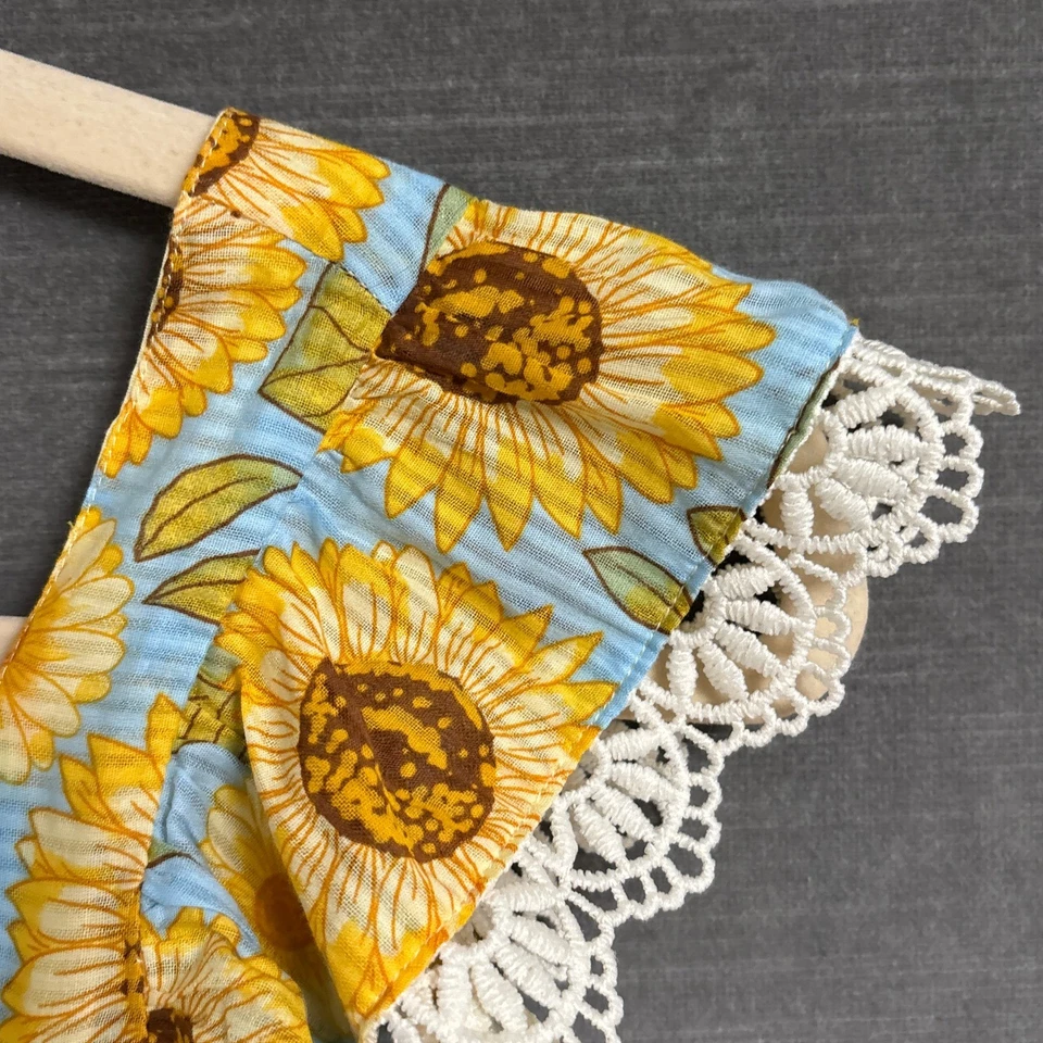 Cynthia Rowley Top Girls 8 Sunflower Lace Party Sundress Fall Photo Outfit - Image 4 of 4