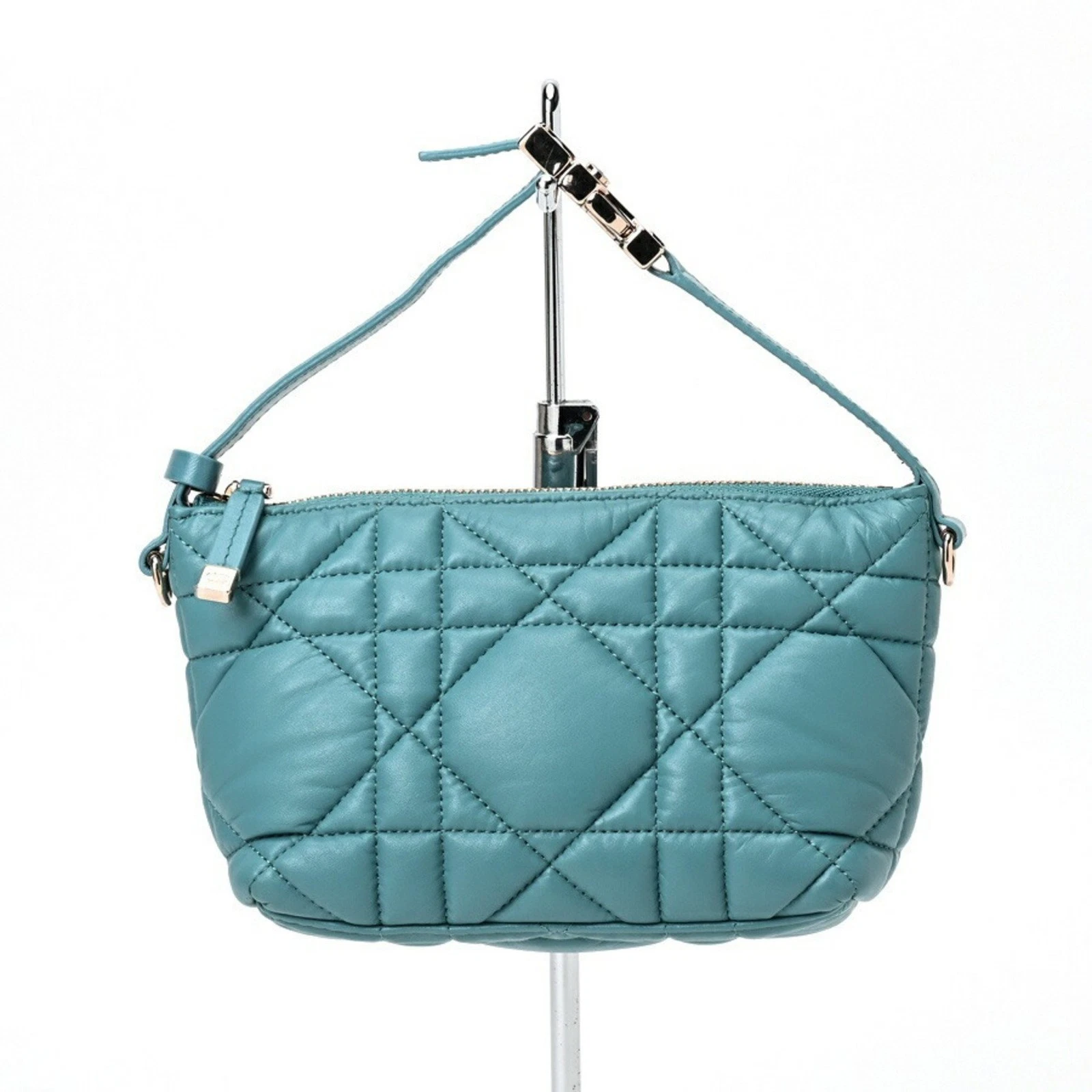 Sac à main Dior Cannage Lady en cuir bleu authentique