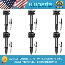 UF486 6Pcs Ignition Coil and Spark Plug Kit For 2006-2012 Ford Fusion 3.0L
