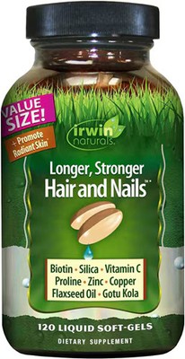 2 X Irwin Naturals Longer, Stronger Hair and Nails -- 120 Liquid Softgels