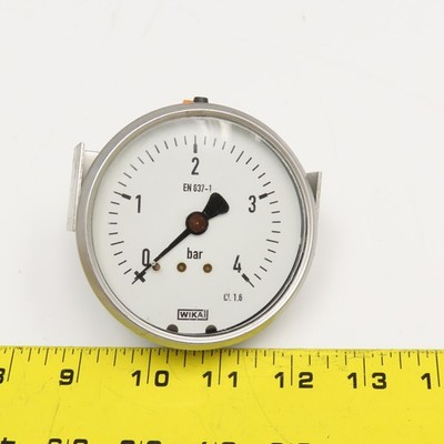 Wika EN-837-1 0-4 Bar Oil Filled Pressure Gauge Stainless Steel 3''