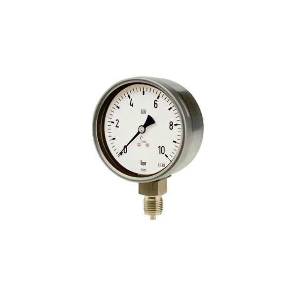 Riegler Manometer Crni-Stahl G 1/4 Radial Unten 0 - 6,0 Bar Ø 63-image