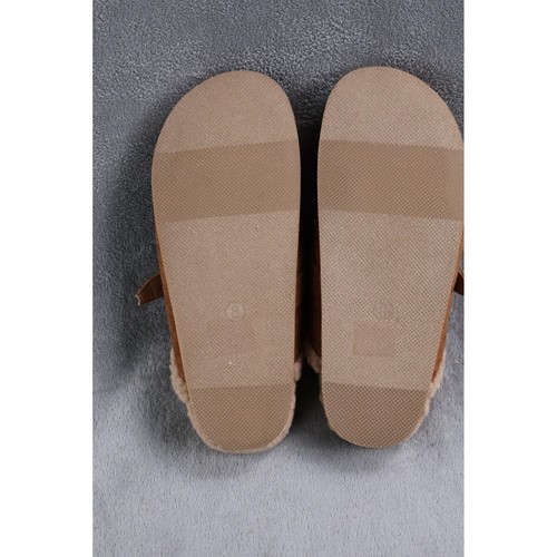 Dv Shoes Womens Size 11 Brown Mule Slipper Faux Suede Shearling Buckle - Picture 4 of 5