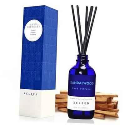 Scented Reed Diffuser Set - Home Fragrance Aromatherapy 3.7 Ounce Sandalwood