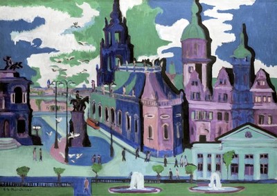 Expressionist Urban Scene Wall Art Poster Premium Quality Home Decor