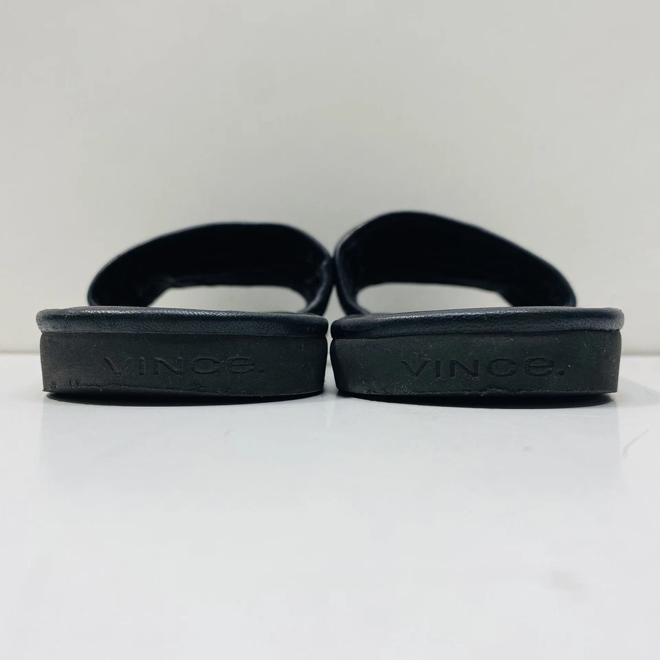 Zapato sin cordones Vince para mujer acolchado de cuero negro talla 7,5 Foto 4 de 4
