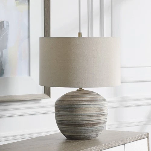 Uttermost 28441-1 Prospect 22" Tall Ceramic Table Lamp - Striped - Picture 4 of 6