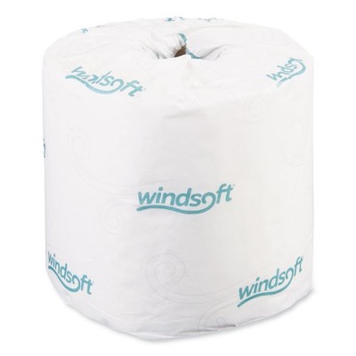 Windsoft  Single Roll Two Ply Premium Bath Tissue, 24 Rolls/Carton