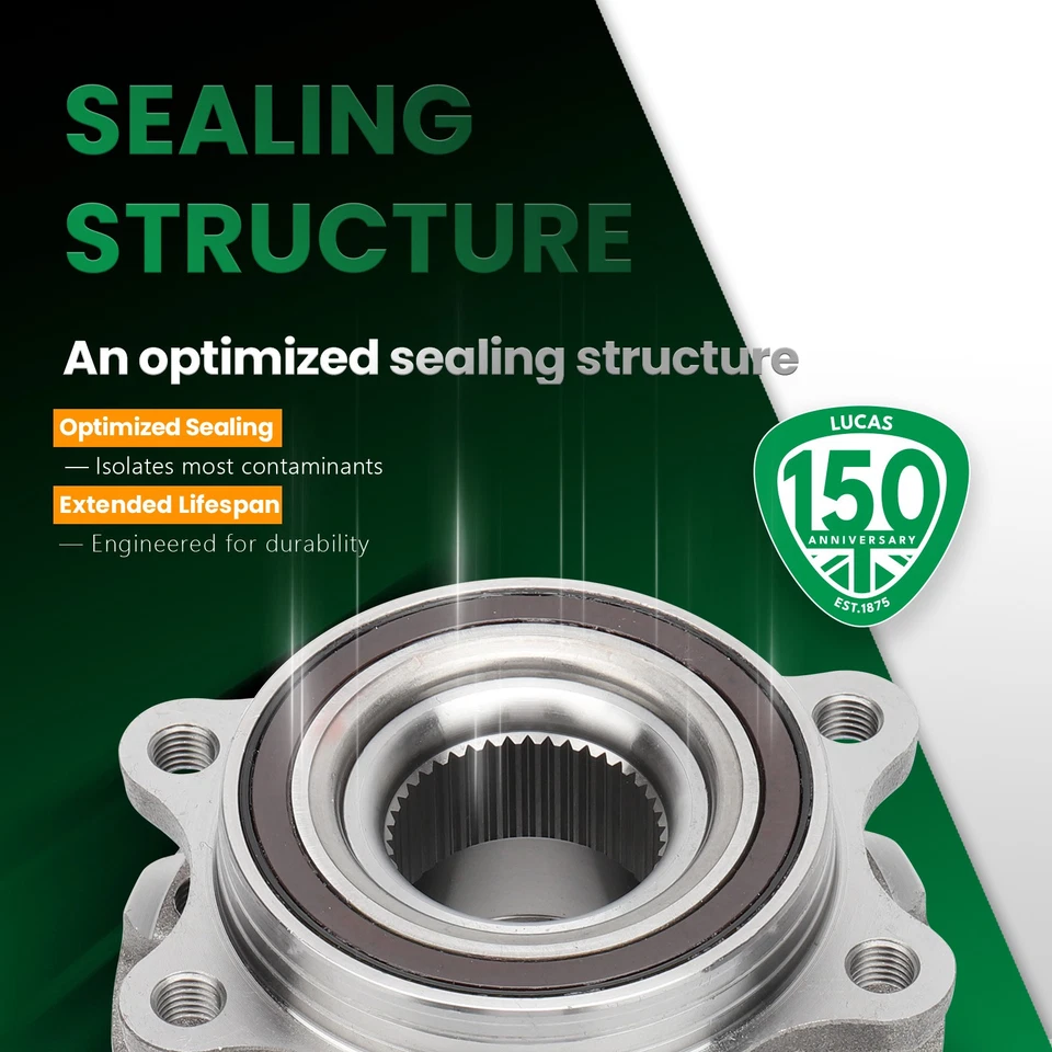 Lucas Pair：2New Front Rear Wheel Bearing Hub for Audi A4 A5 A6 S4 S5 Foto 3 de 4