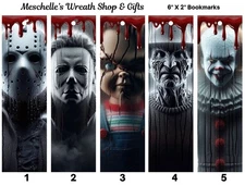 Red Drip Horror Villain Themed Bookmarks