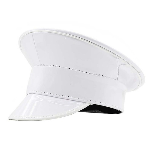 Cappello da club per adulti scintillante pelle verniciata cappello da capitano festival copricapo - Foto 14 di 33