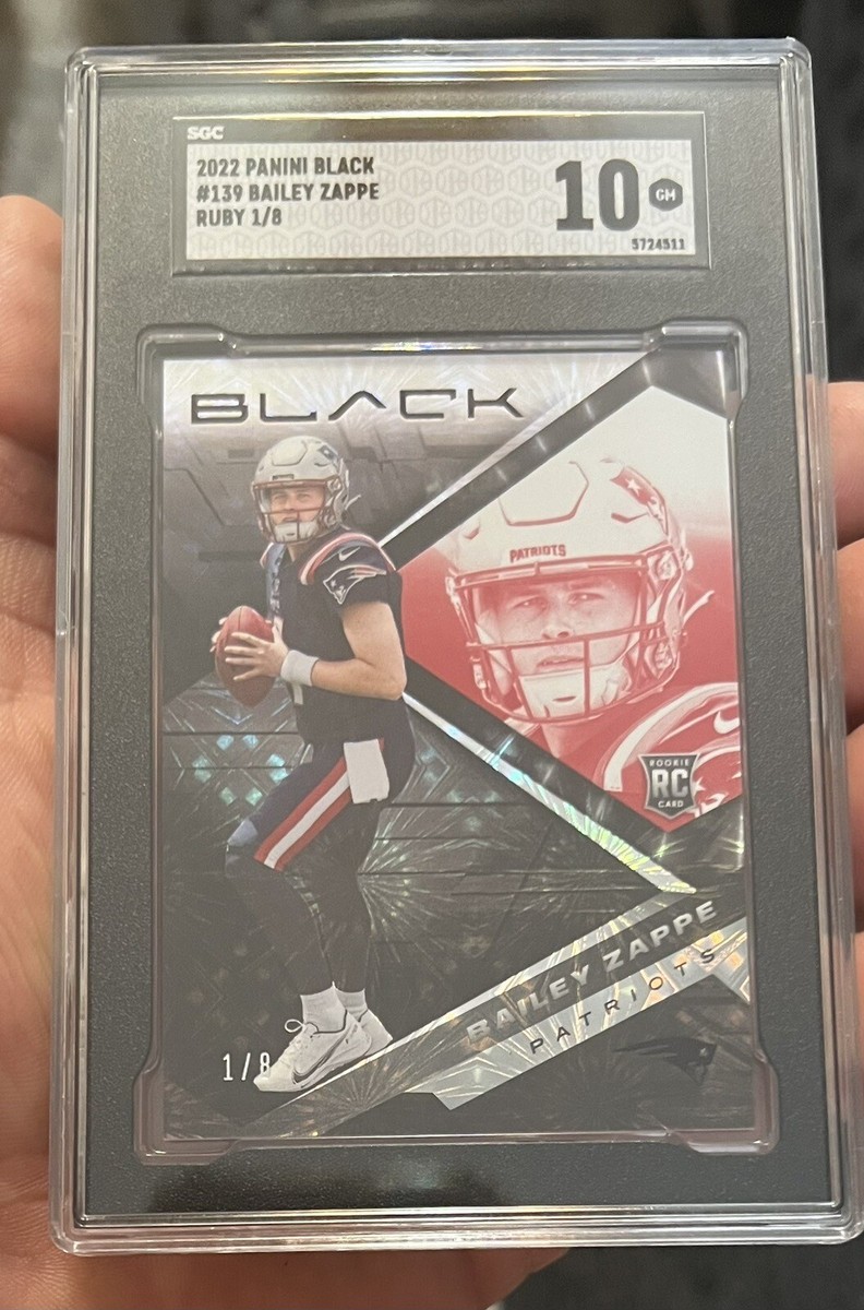 2022 Panini Black #139 Bailey Zappe RC FOTL Exclusive Ruby