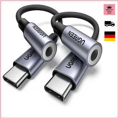 Premium USB C Klinke Adapter für luxuriöse 3.5mm Kopfhörer mit DAC Chip