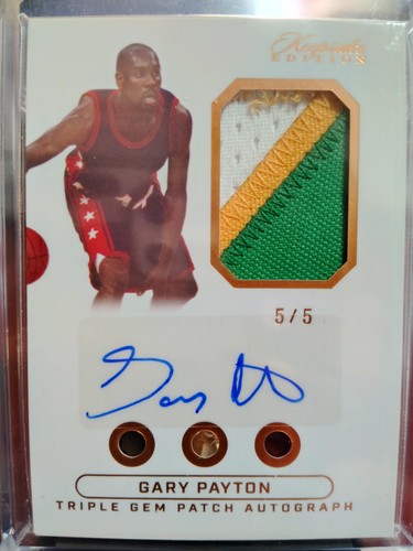 2024 KEEPSAKE GARY PAYTON TRIPLE GEM AUTOGRAPH PATCH RELIC CARD SP# 5/5 - Picture 3 of 4