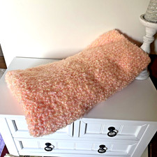Brand NEW Baby Blanket Soft Pink/Peach Handmade Crochet 38 x 26" girl infant