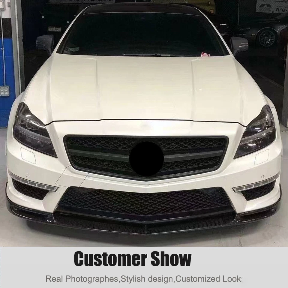 Spoiler labial dianteiro de carbono real para Mercedes Benz W218 CLS63 AMG 2012-2014 - Imagem 3 de 4