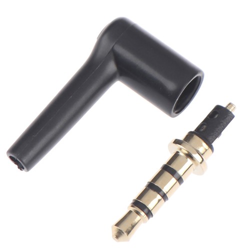 2pcs/lot 90 Degrees 3.5mm stereo headset plug jack 3 4 pole 3.5 Gold Plated; - Picture 3 of 15