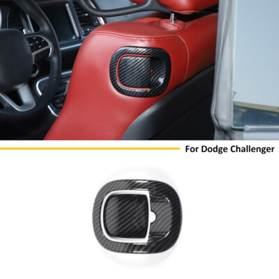 4x Backrest Seat Handle Decor Cover Accessories For Dodge Challenger 12+ Carbon