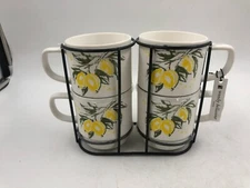 Wendy Bellissimo Ceramic 15oz Lemon Coffee Mug Set For 4 BB02B08034