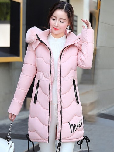 Women Puffer Coat Faux Fur Hooded 