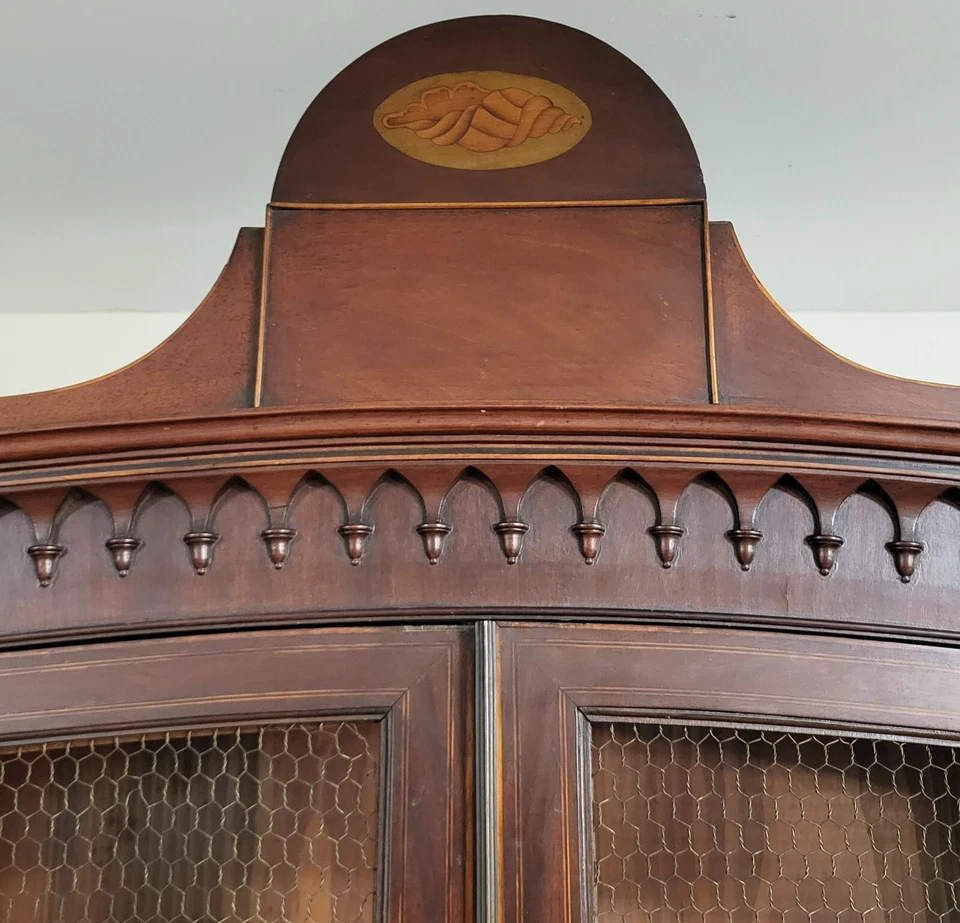 Старинный английский 19-го века красного дерева грузинский бюро книжный шкаф дворецкий секретарь стола - Изображение 4 из 4