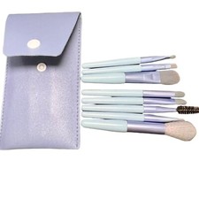 Makeup Eye Brush Set - New In Bag 8 Brushes Blue Stocking Stuffer Travel Purse