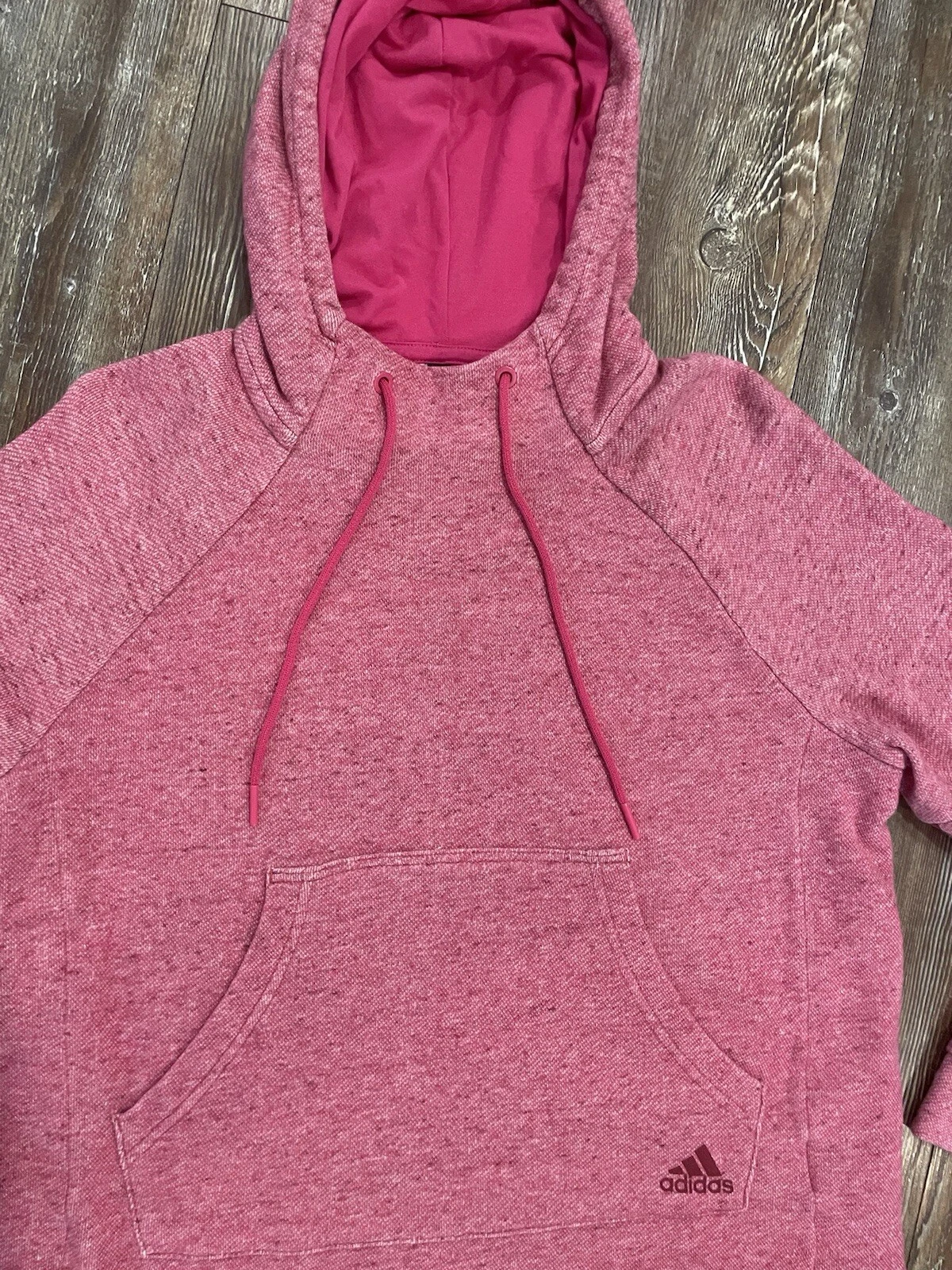 VETEMENTS Adidas Felpa con Cappuccio Donna Taglia Large Rosa Pullover Coulisse Yoga Allenamento Pilates