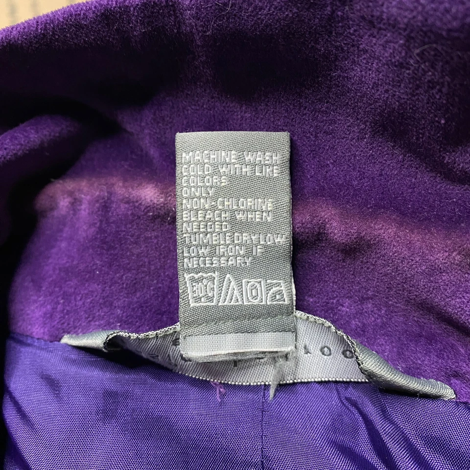 Blazer Jessica Holbrook Mujer Talla M Púrpura Abotonado Floral Bordado DE COLECCIÓN Foto 4 de 4