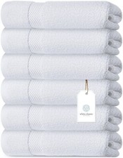 Luxury White Hand Towels - Soft 100 Turkish Cotton Highly Absorbent Hotel