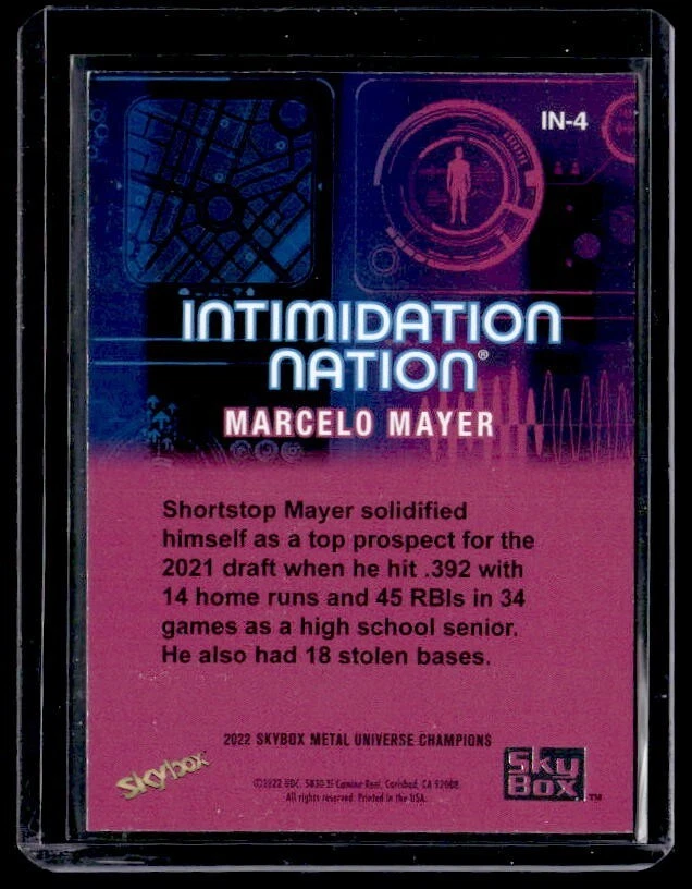 2022 Skybox Metal Universe Champions Intimidation Nation #IN4 Marcelo Mayer - Image 2 of 2