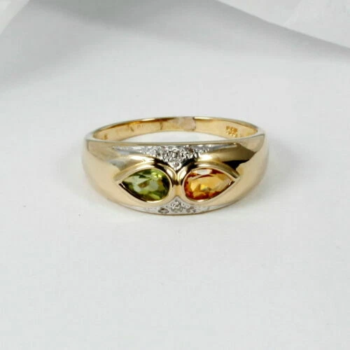 Echtschmuck-Ringe aus Gelbgold Citrin aus Edelstein