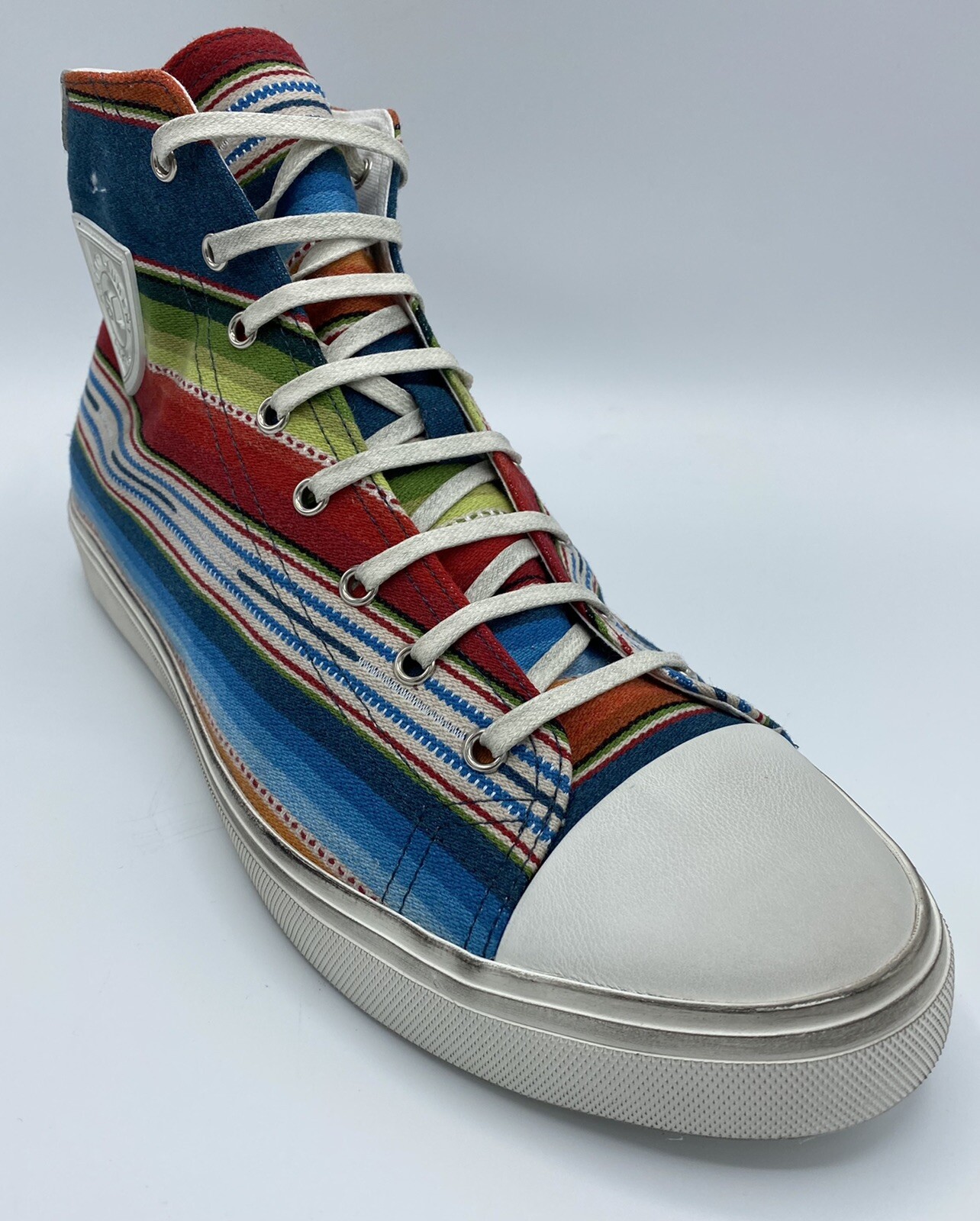Sneakers alte Saint Laurent multicolore Bedford $600 taglia 9 Made in Italy