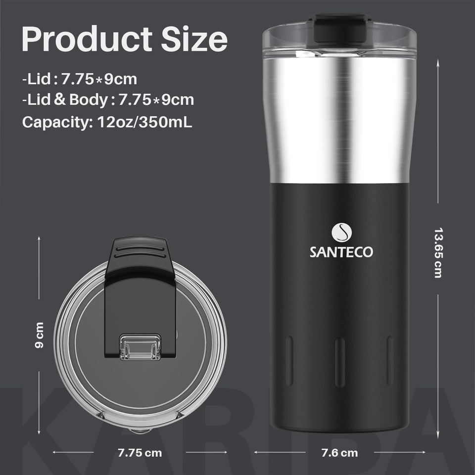 Travel Coffee Mug 17 Oz, Insulated Coffee Cups with Flip Lid, Stainless