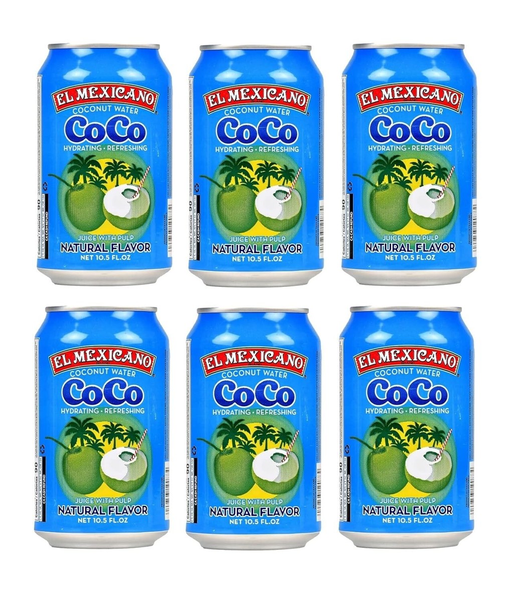 Coconut CoCo Juice with Pulp Natural Flavor 6 Cans 10.5 fF Oz each