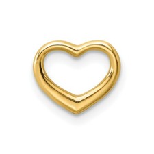 14K Yellow Gold Polished Mini Floating Heart Slide
