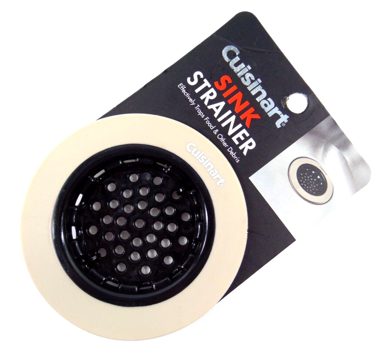 Cuisinart Sink Strainer Silicone Food Catcher Drain Trap Basket Beige