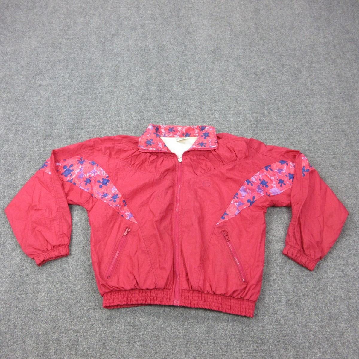 Vintage Sergio Tacchini Jacket Womens 6 Pink Floral Track Tennis