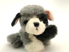 Vintage 1983 TYCO Puppy Puppy Puppies Plush Dog 7" Grey White