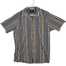 Hart Schaffner Marx Shirt Mens Large Multicolor Plaid Comfort Stretch Cotton