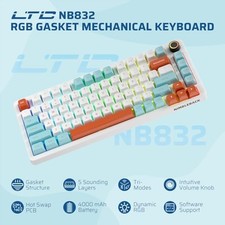 LTC NIMBLEBACK NB832 WIRELESS 75% GASKET MECHANICAL KEYBOARD, -  WHITE BLUE RED