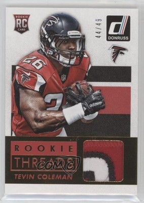 2015 Panini Donruss Rookie Threads Prime 44/49 Tevin Coleman #DRT-TC RC 9l4