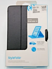 Speck Style Folio Case for iPad Mini 4 Black Sleep Wake Multi Angle Stand Cover