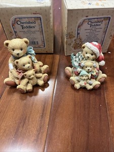 1991 And 1992 Editions Of Theodore, Samantha And Tyler Cherished Teddies