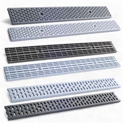 DOMELO Abdeckrost Stegrost PP Schwarz 100 cm Klasse A-15 für Rinnensystem