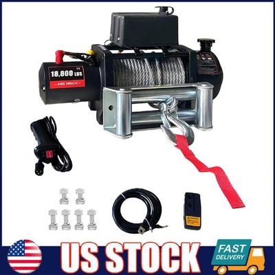 Electric Winch Truck 18800LBS Steel Cable Trailer Towing Off Road Winch Vehicle