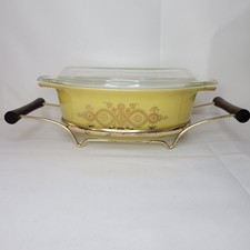 Vintage Pyrex GOLDEN WREATH 043 Yellow & Gold...
