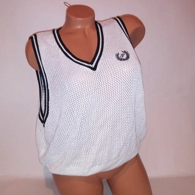 Victoria Secret PINK Sweater Vest Knit XL Black White Sleeveless Preppy Academia