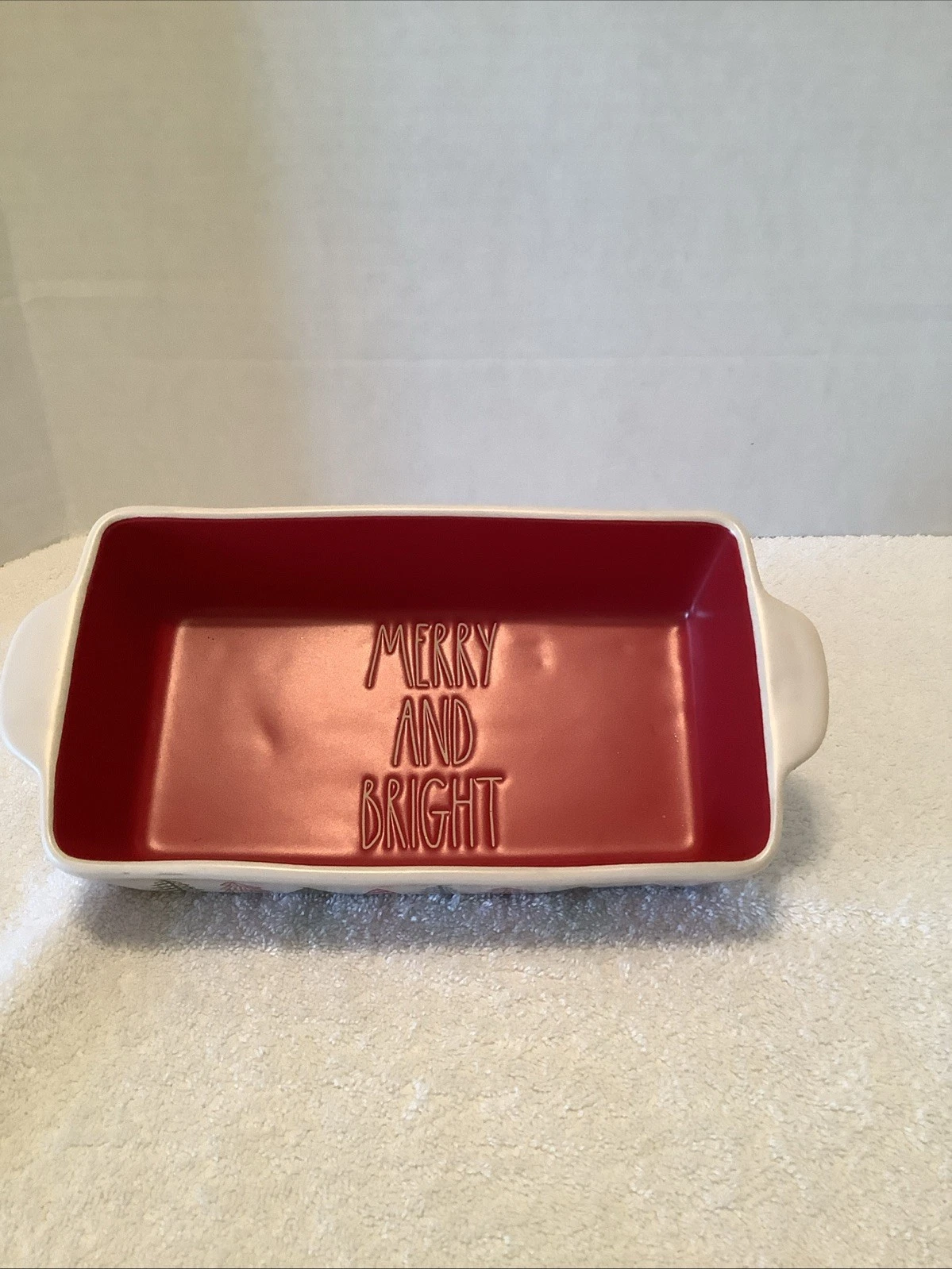 Rae Dunn MERRY AND BRIGHT 9x5 RARE Baking Loaf Pan