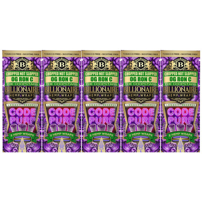 Billionaire Wraps - OG Ron C Code Purp - 5 Pouches, 10 Wraps Total!